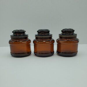 Amber Glass Apothecary Jars Small Amber Brown Spice Jars Tea Canisters